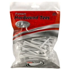 ProActive Premium Sports Hardwood Golf Tees 2.75" -Golfcore Store 2.75 White 100