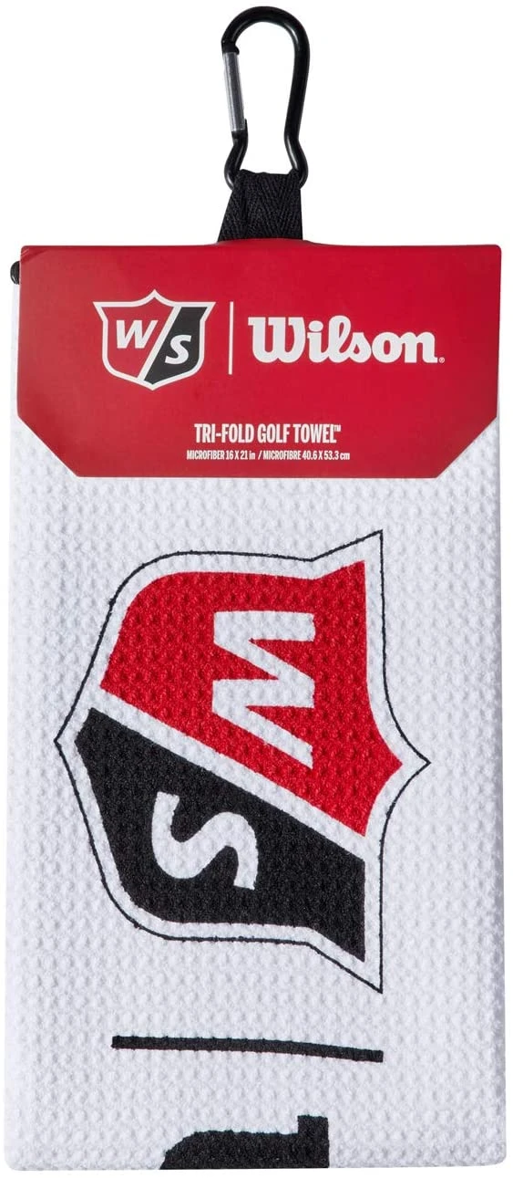 Wilson Staff Tri-Fold Waffle Golf Towel - White - 16" X 21" 3 Wilson Staff Tri-Fold Waffle Golf Towel - White - 16" X 21"