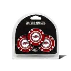 Team Golf NCAA Magnetic Poker Chip Ball Markers -Golfcore Store Arkansas 3 Pack