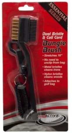 Club Brush Dual Bristle & Coil Cord Bungie Brush -Golfcore Store Bungie Brush Black