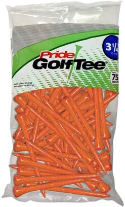 Pride Sports Wood Golf Tees 3.25" 14 Pride Sports Wood Golf Tees 3.25" -Golfcore Store Classic Wood Tee 3.25 75 count Orange