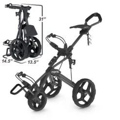 Clicgear Golf 3-Wheel Rovic Junior Push Cart Model RV3J -Golfcore Store Clicgear RV3J Charcoal Black 2
