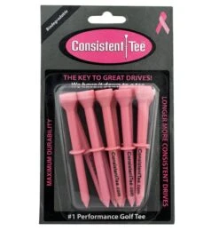 Consistent Tee Golf Tees 10 Pack - 3.25" -Golfcore Store Consistent Tee Pink Color