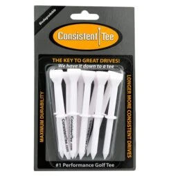 Consistent Tee Golf Tees 10 Pack - 3.25" -Golfcore Store Consistent Tee White Color