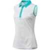 Adidas Womens Dot Print Sleeveless Golf Polo Shirt -Golfcore Store Dot Print Sleeveless Golf Polo Green