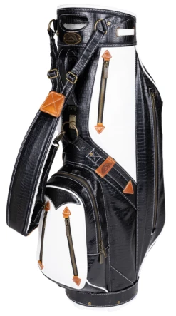 Sun Mountain 2023 Dundee Leather Cart Bag -Golfcore Store Dundee N230415 black white
