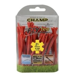 Champ Fly Tees 2.75" Plastic Golf Tees -Golfcore Store Flytee 2.75 red