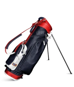 Sun Mountain Golf Leather Carry Stand Bag -Golfcore Store G823274LeatherStandNavy White Red