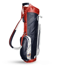 Sun Mountain Golf Leather Cart Bag 14 Sun Mountain Golf Leather Cart Bag -Golfcore Store G823519LeatherCartNavy White Red