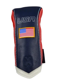 Sun Mountain Golf Leather Head Covers -Golfcore Store G823793Navy Red WhiteChevronX