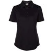 Greg Norman Faux Leather Trimmed Golf Polo -Golfcore Store GregNormanFauxLeatherTrimmedPoloBlackLargeLadies