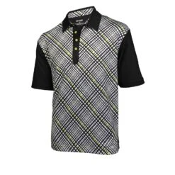 Ogio Grid Golf Polo Shirts -Golfcore Store Grid White Black Electric