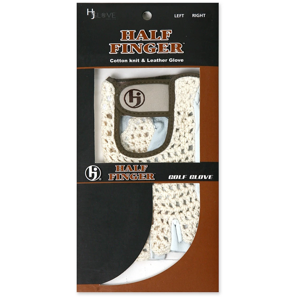 HJ Golf Half Finger Cotton Knit & Leather Gloves 3 HJ Golf Half Finger Cotton Knit & Leather Gloves