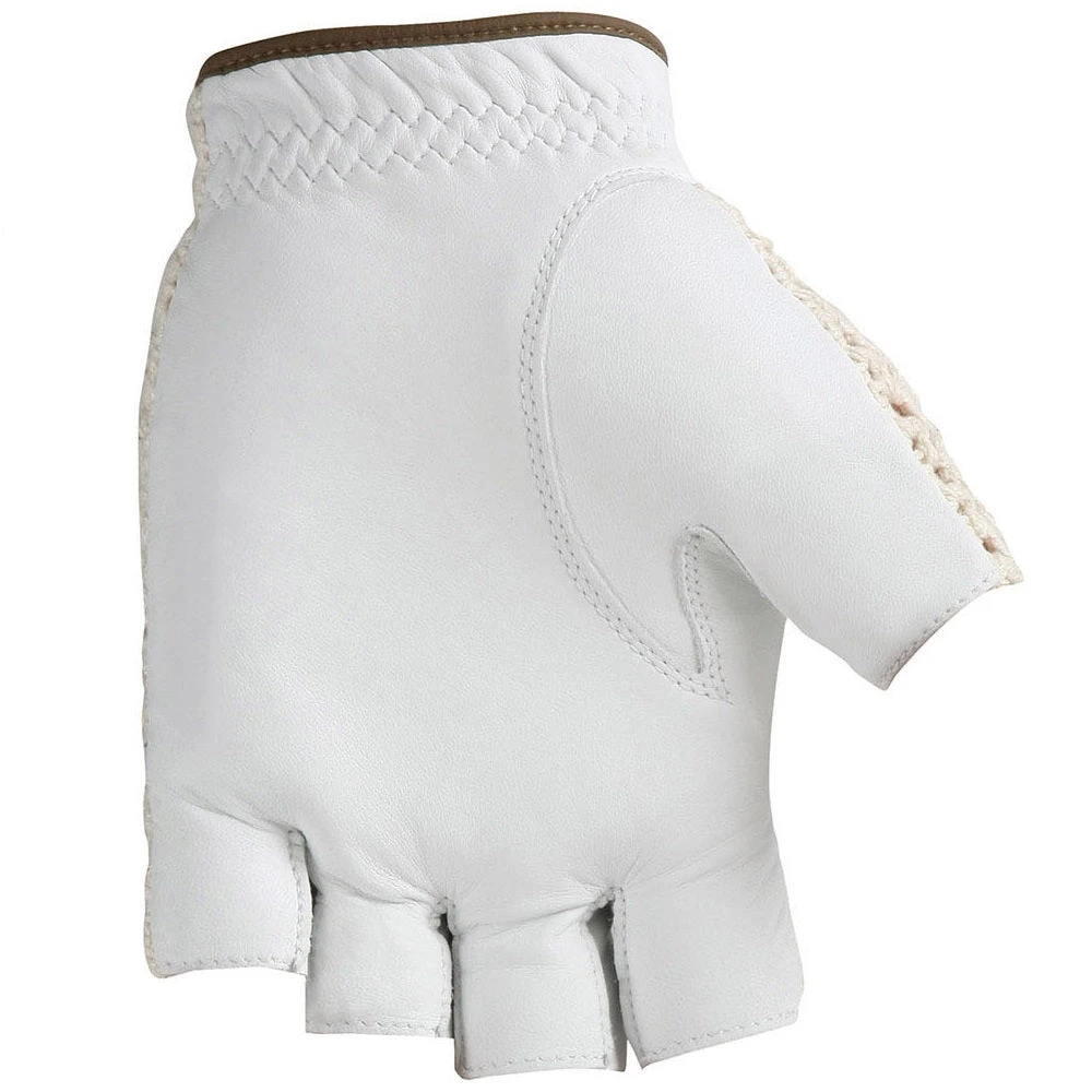 HJ Golf Half Finger Cotton Knit & Leather Gloves 5 HJ Golf Half Finger Cotton Knit & Leather Gloves - Image 3