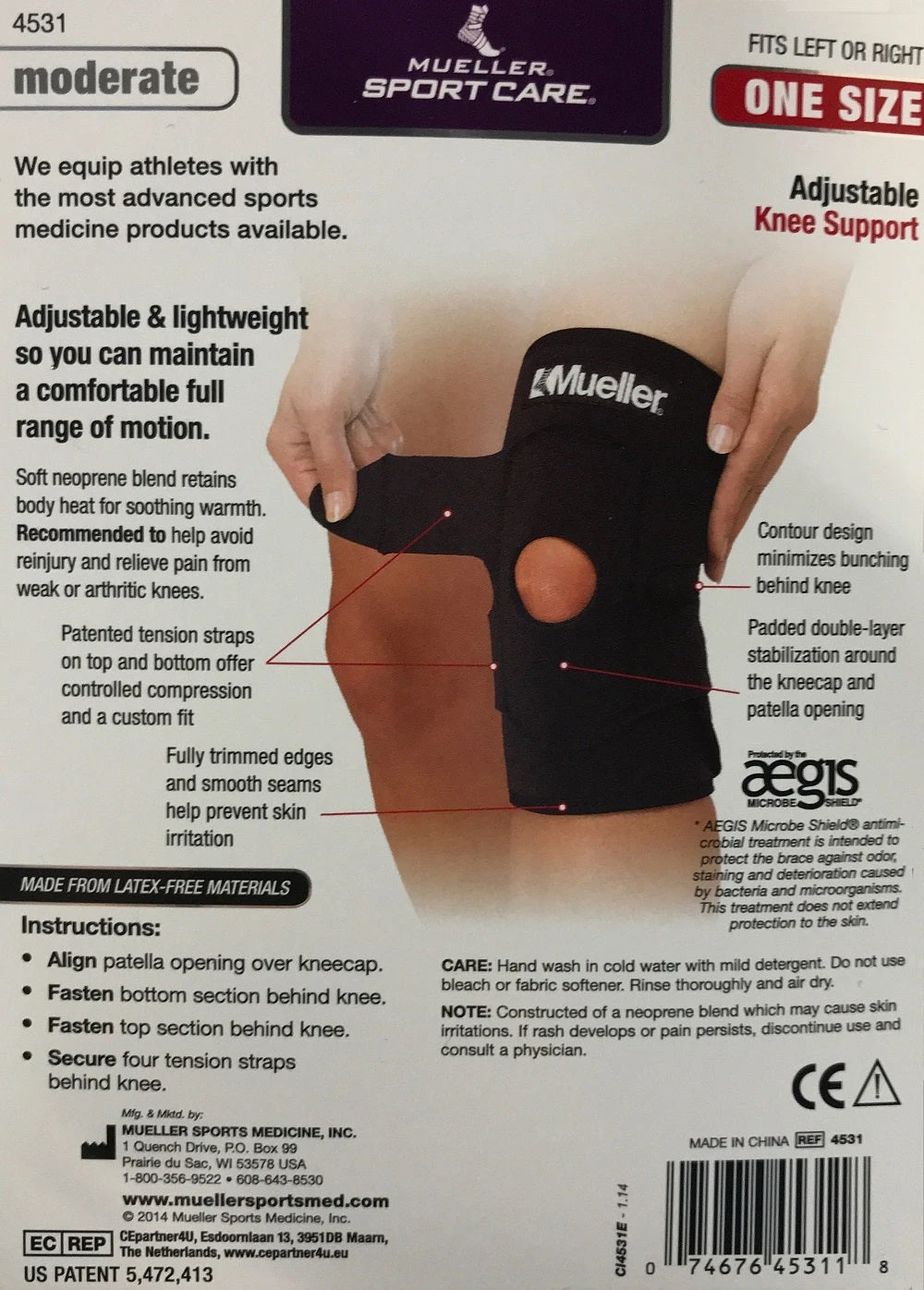 Mueller Sport Care Moderate Adjustable Knee Support Brace 4 Mueller Sport Care Moderate Adjustable Knee Support Brace - Image 2