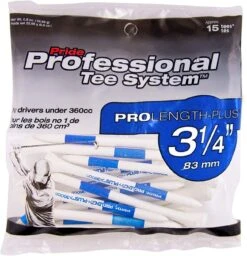 Pride Professional Tee System ProLength Golf Tees -Golfcore Store PTS ProLength Blue 15ct 3.25