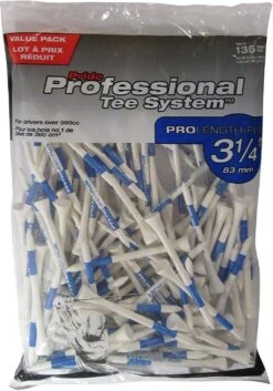 Pride Professional Tee System ProLength Golf Tees -Golfcore Store PTS ProLength White Blue 3.25 135ct