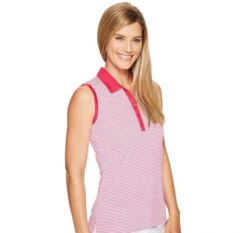 Nike Golf Womens Victory Stripe Sleeveless Polo Shirt -Golfcore Store Victory Stiped Sleeveless Polo 2
