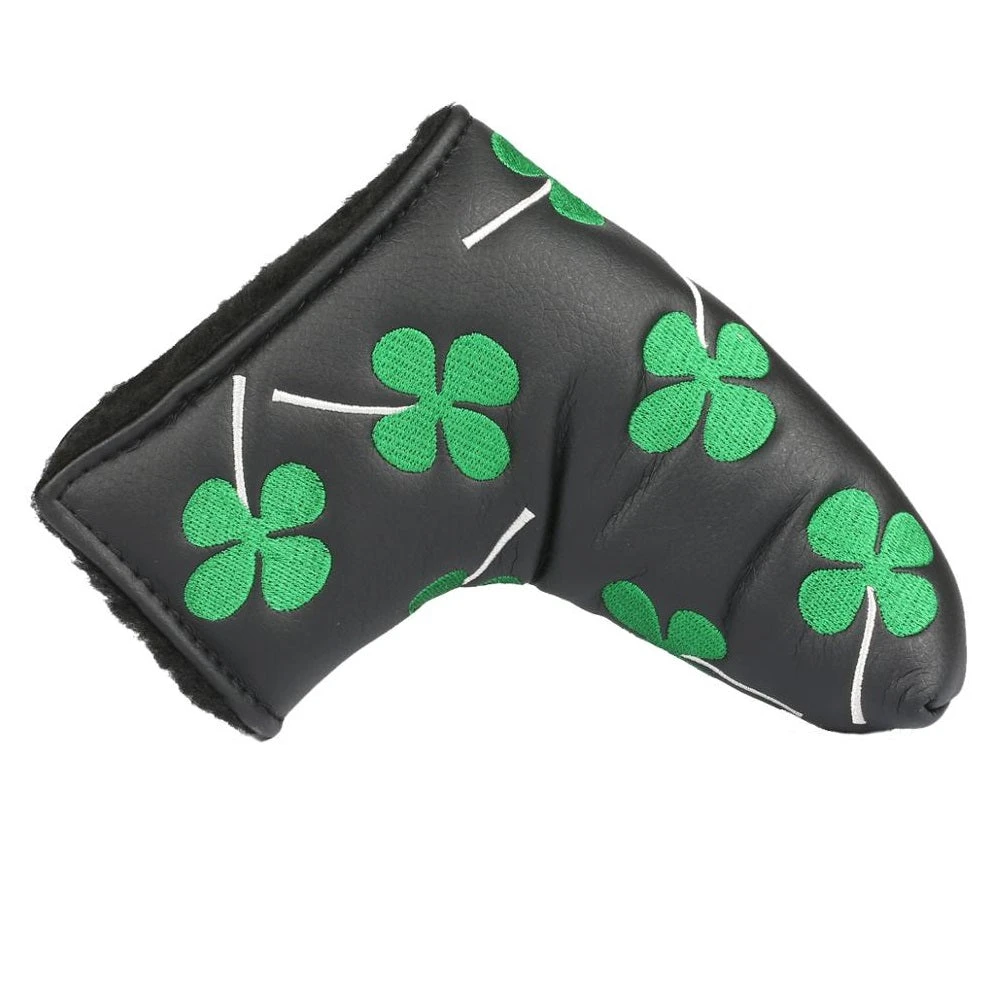 Volf Golf Black Synthetic Leather Shamrock Putter Cover 3 Volf Golf Black Synthetic Leather Shamrock Putter Cover