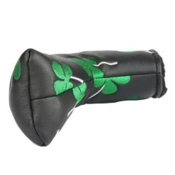 Volf Golf Black Synthetic Leather Shamrock Putter Cover 12 Volf Golf Black Synthetic Leather Shamrock Putter Cover -Golfcore Store VolfGolfHeadcovers BlackShamrockBladePutter4