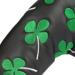 Volf Golf Black Synthetic Leather Shamrock Putter Cover 13 Volf Golf Black Synthetic Leather Shamrock Putter Cover -Golfcore Store VolfGolfHeadcovers BlackShamrockBladePutter5