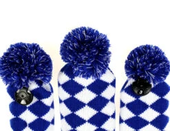 Volf Golf Knit Blue White Diamond Headcover Set 13 Volf Golf Knit Blue White Diamond Headcover Set -Golfcore Store VolfGolfHeadcovers KnitBlueSet4