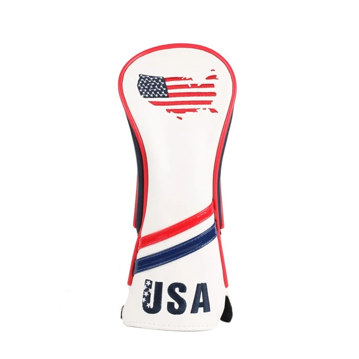 Volf Golf Red White Blue Leather USA Headcovers 4 Volf Golf Red White Blue Leather USA Headcovers - Image 2
