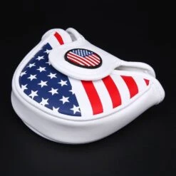 Volf Golf Red White Blue Synthetic Leather USA Mallet Putter Cover -Golfcore Store VolfGolfHeadcovers USAMalletPutter3