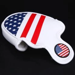 Volf Golf Red White Blue Synthetic Leather USA Mallet Putter Cover -Golfcore Store VolfGolfHeadcovers USAMalletPutter4