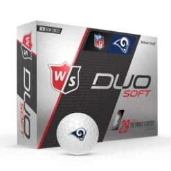 Wilson Staff Duo Soft NFL Team Licensed Golf Balls -Golfcore Store WGWP400LA WS DUO Soft 12BALL WH NFL LA Rams Vert wBall Hotlist V2