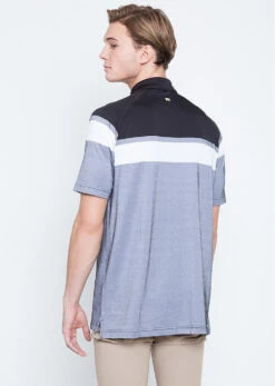 Callaway Jack Nicklaus Black Label By Perry Ellis Yarn Dyed Color Block Polo Shirts -Golfcore Store YarnDyedColorBlockPolo CaviarBlack2