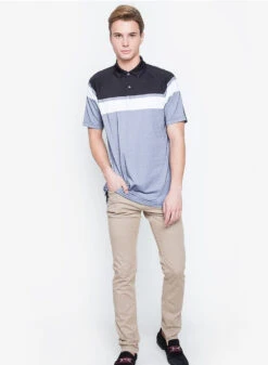 Callaway Jack Nicklaus Black Label By Perry Ellis Yarn Dyed Color Block Polo Shirts -Golfcore Store YarnDyedColorBlockPolo CaviarBlack4