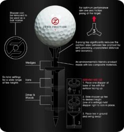 Zero Friction Lock N Drive 3-Prong Golf Tees (3-1/4 Inch, White, Pack Of 18) -Golfcore Store Zero Friction Lock N Drive 3